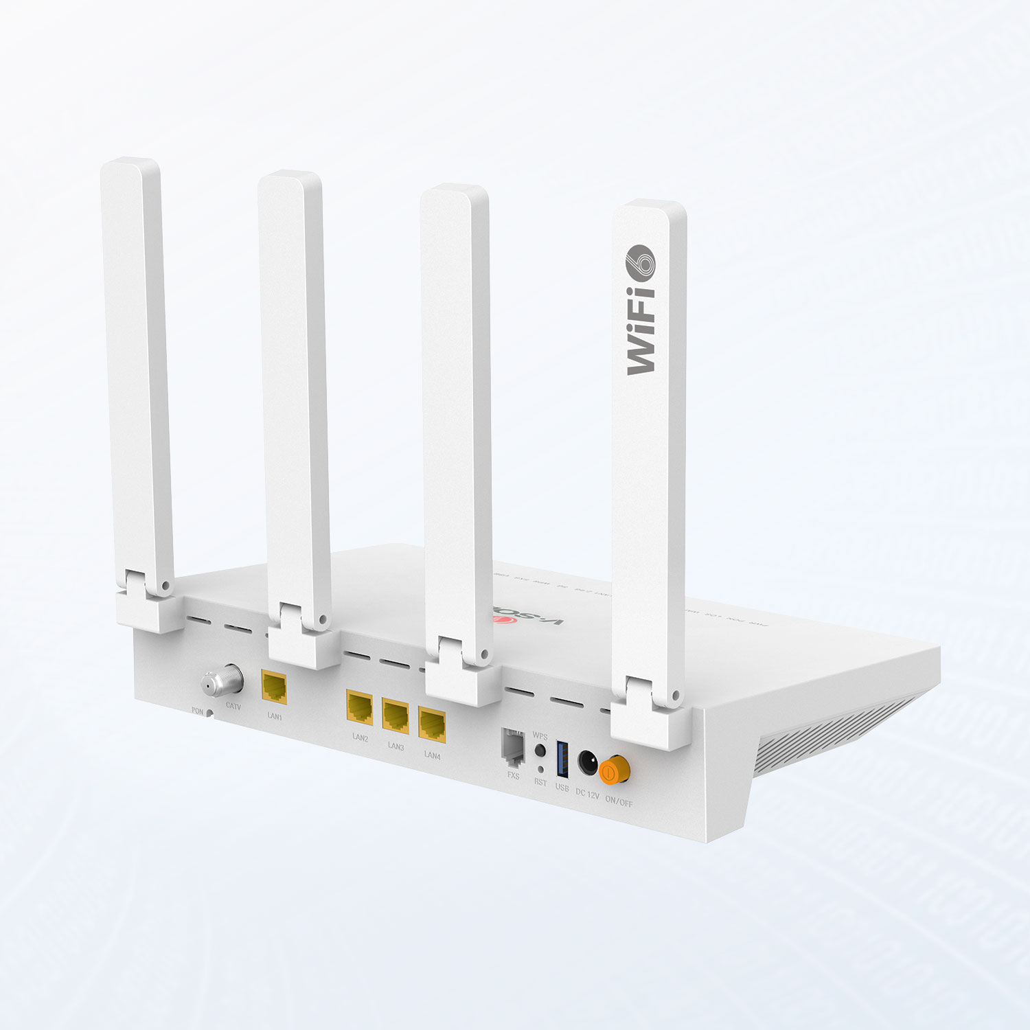 Alternative view of HG3232AX30 1XPON+1GE(WAN/LAN1)+3GE(LAN)+1POTS+1USB3.0+CATV+Wi-Fi 6 HGU ONT
