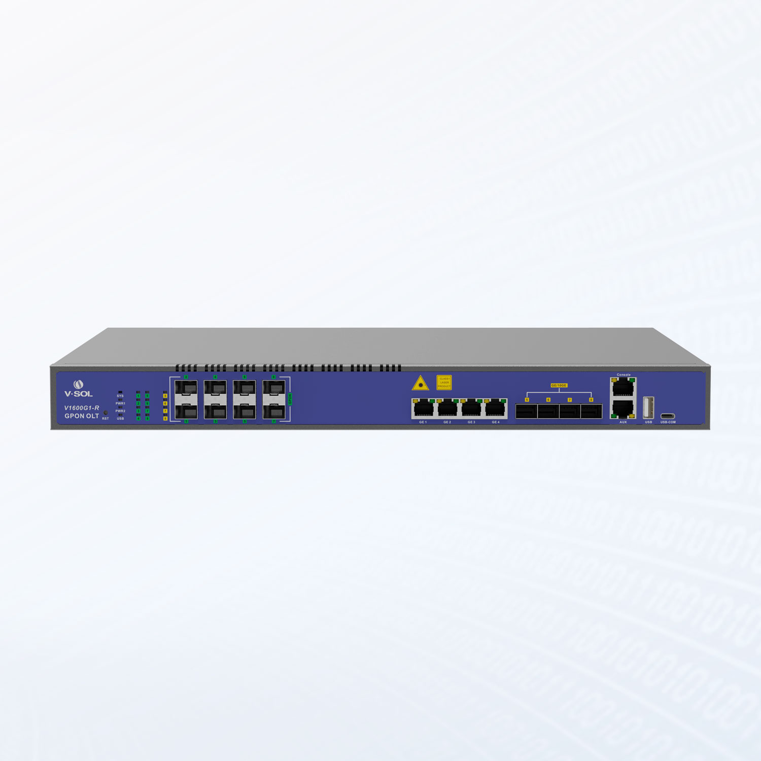V1600G1-R 8GPON + 4GE(RJ45) + 4*10GE(SFP+) Layer 3 Hot-Swap FTTM Compact 8 Port GPON OLT