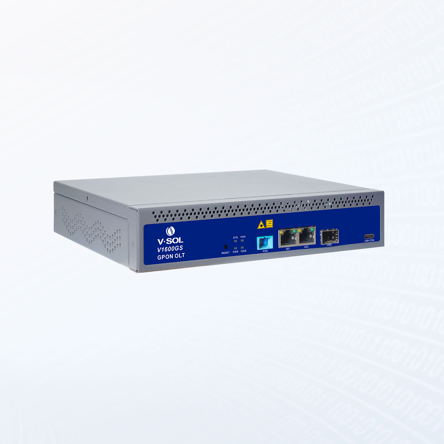 Alternative view of V1600GS-F / V1600GS-ZF 1GPON + 2GE(RJ45) + 1*10GE(SFP+) 2.5Гбит/с Опциональный встроенный вентилятор POL-сеть Однопортовый Mini GPON OLT