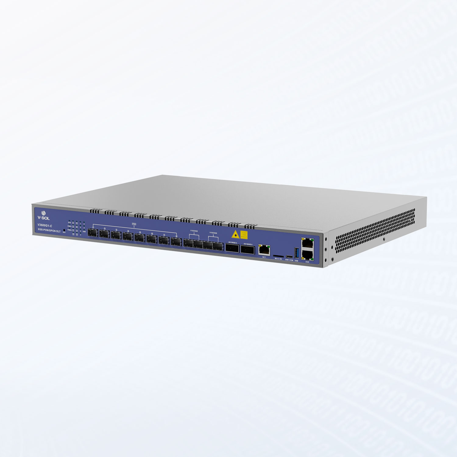 Alternative view of V3600G1-C 8XG(S)-PON/GPON Combo + 1GE(RJ45) + 425GE(SFP28) + 2100GE(QSFP28) 100Gbps Сверхширокополосный доступ Гибкая сеть 8-Портовый XG(S) Combo PON OLT